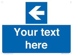 Custom Mandatory directional sign, blue arrow left